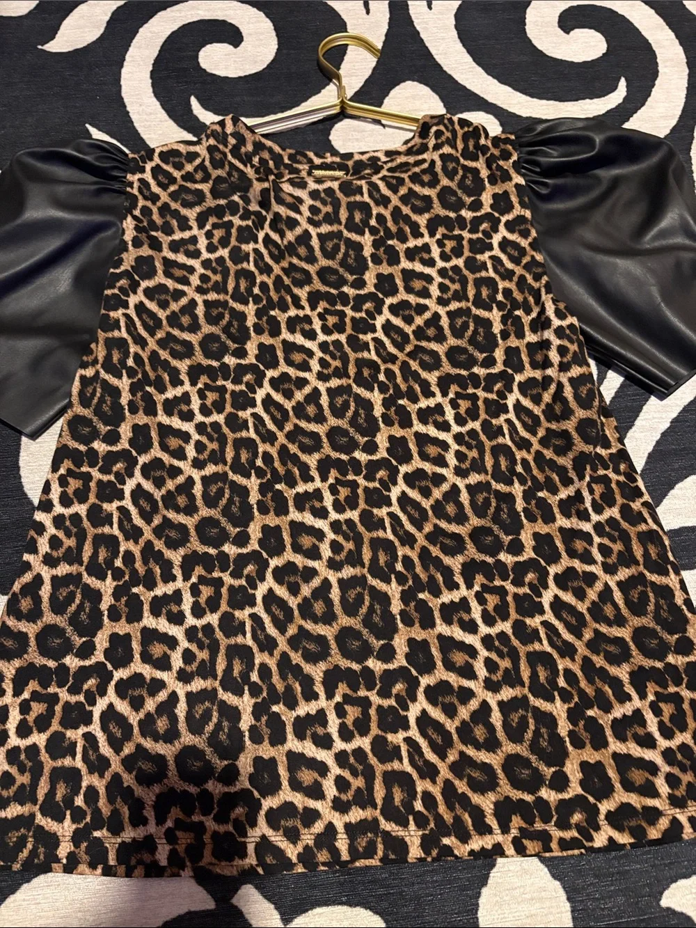 Michael Kors Brown and Black Leopard Print Blouse